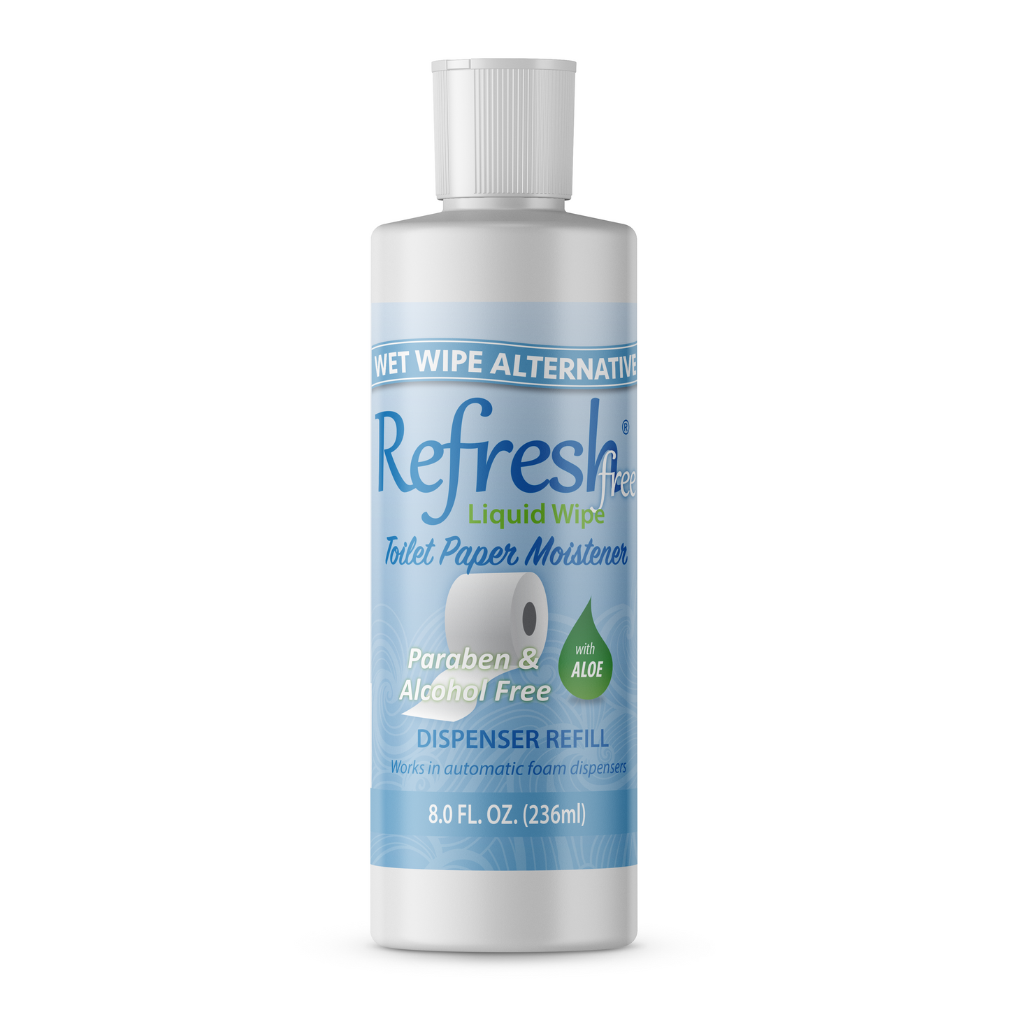 Refresh Liquid Wipe Free - Alcohol & Paraben Free 8oz Dispenser Refill