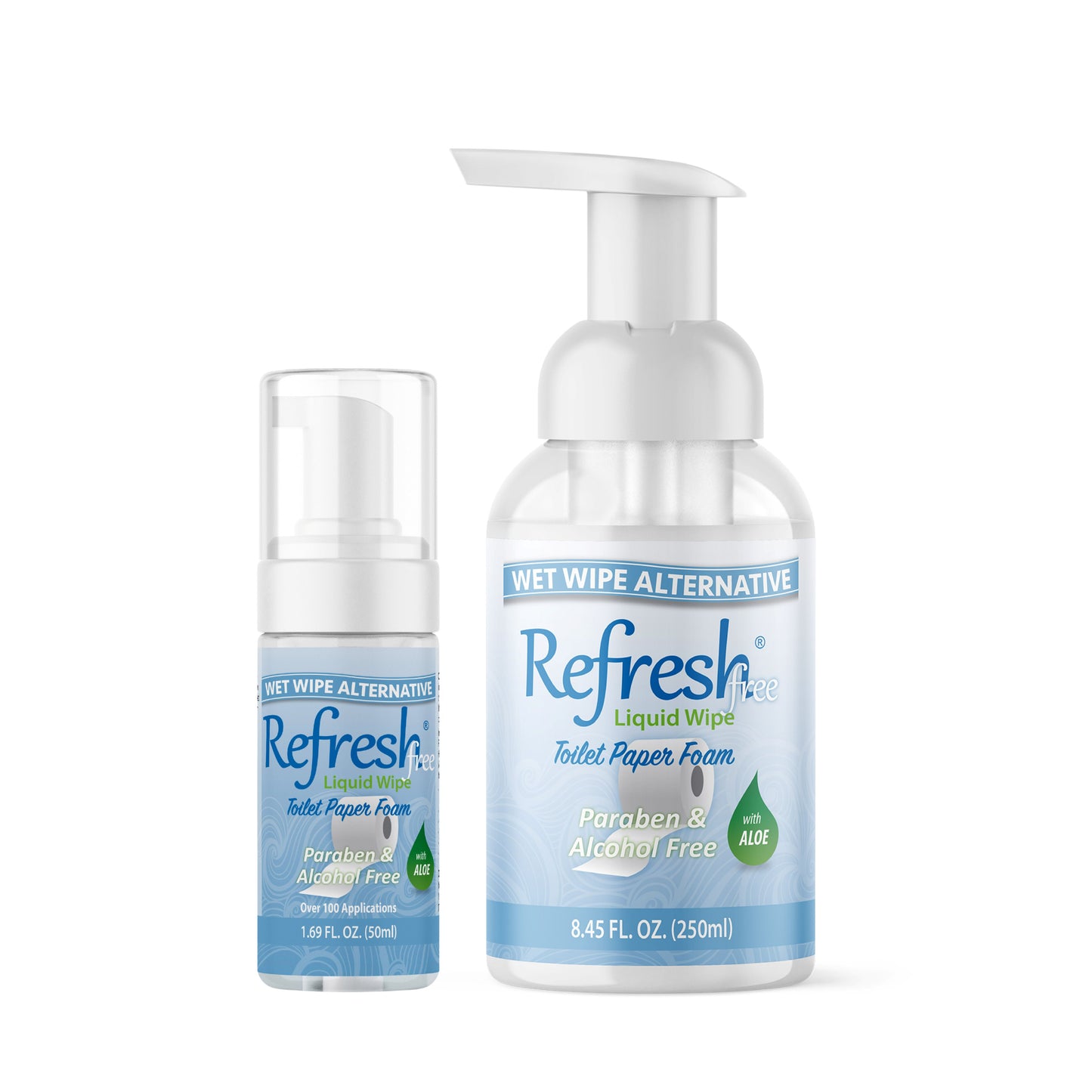 Refresh Liquid Wipe Free - Alcohol & Paraben Free Combo Pack for Home and Away