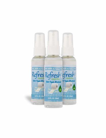 Refresh Liquid Wipe - Alcohol & Paraben Free Spray, 2oz 3-Pack