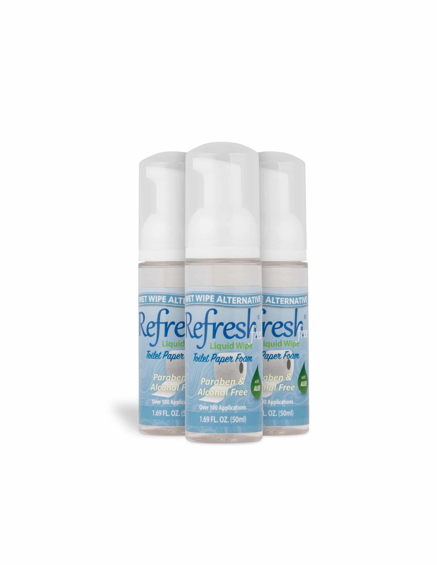 Refresh Liquid Wipe Free - Alcohol & Paraben Free 50ml 3-Pack