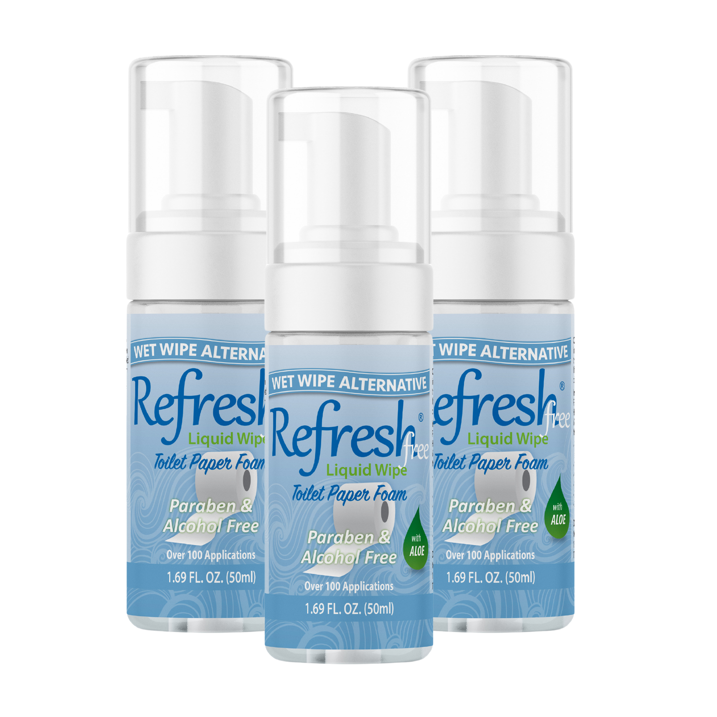 Refresh Liquid Wipe - Alcohol & Paraben Free 3-Pack